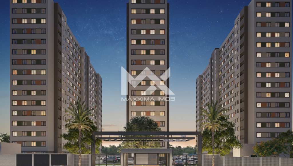 Fachada frontal prédio Parque Marista apartamento 2 quartos Centro Fortaleza Minha Casa Minha Vida