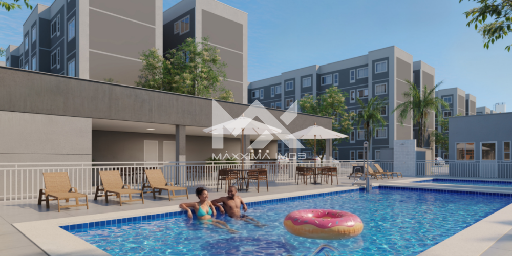 Piscina pessoas guarda-sóis Gran Village Eusébio IV apartamento 2 quartos Eusébio