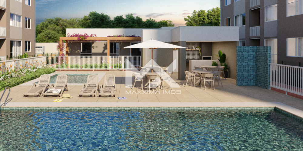 Piscina deck espreguiçadeiras Única Benfica apartamento Benfica Fortaleza