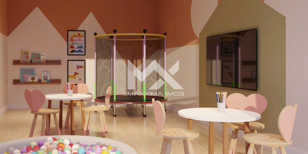 Espaço Kids Brinquedoteca colorida Única Benfica apartamento Benfica Fortaleza