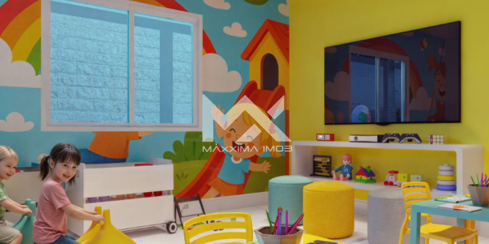 Espaço Kids Brinquedoteca colorida Gran Village Eusébio IV apartamento 2 quartos Eusébio