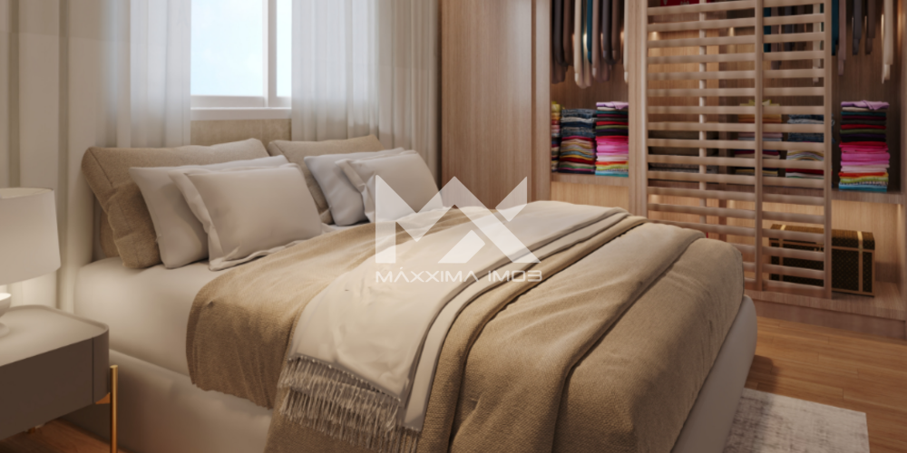 Quarto cama armário Gran Village Eusébio IV apartamento 2 quartos Eusébio